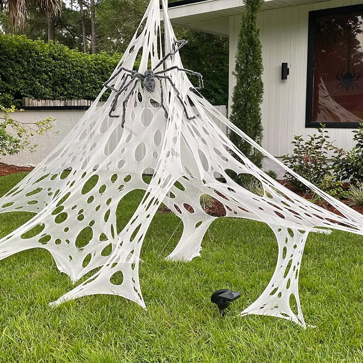 Spider Webs Halloween Decorations, Stretchy Halloween Beef Netting Spider Web, Spooky Spider Web Decorations for Haunted House