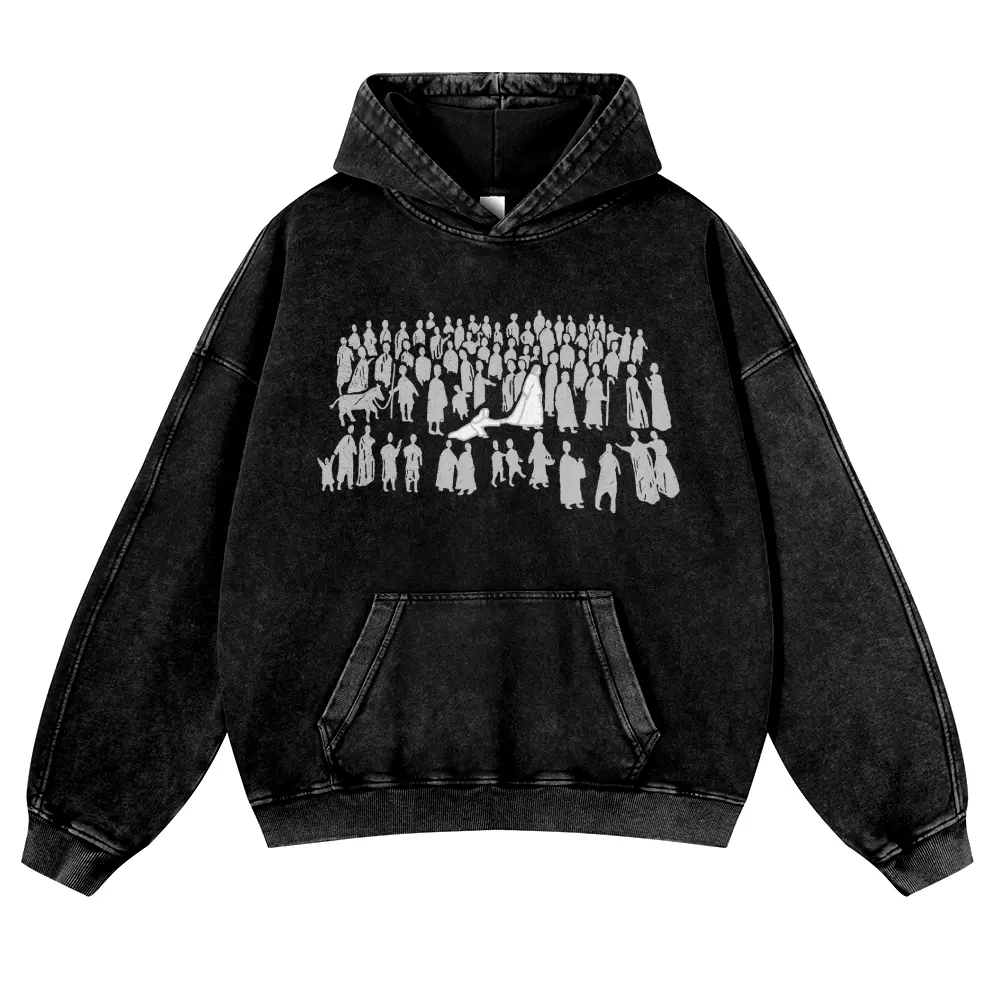 Women's Christian Printed Hoodie Cotton Hoodie - "By His Wounds We Are Healed" Graphic, Unisex Streetwear Clothing Casual Top 380g Autumn VIntage Washed Hoodie Graphic Sweatshirt,clothes for back to school,first day of school outfits