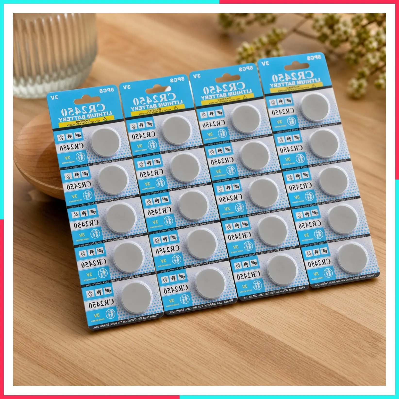 50 Pack CR2450 ECR2450 3V High Capacity Lithium Button Coin Cell Batteries for Most Electronic Devices