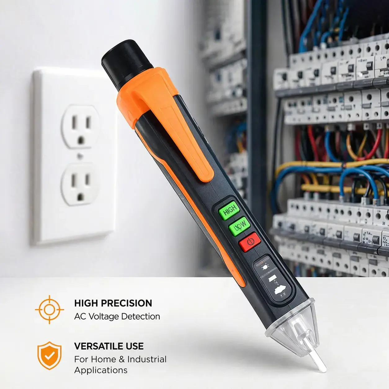 Non-Contact Voltage Tester Pen, NCV Voltage Detector, 12-1000V AC Circuit Tester with Flashlight and Buzzer #GLOBAL PICKS