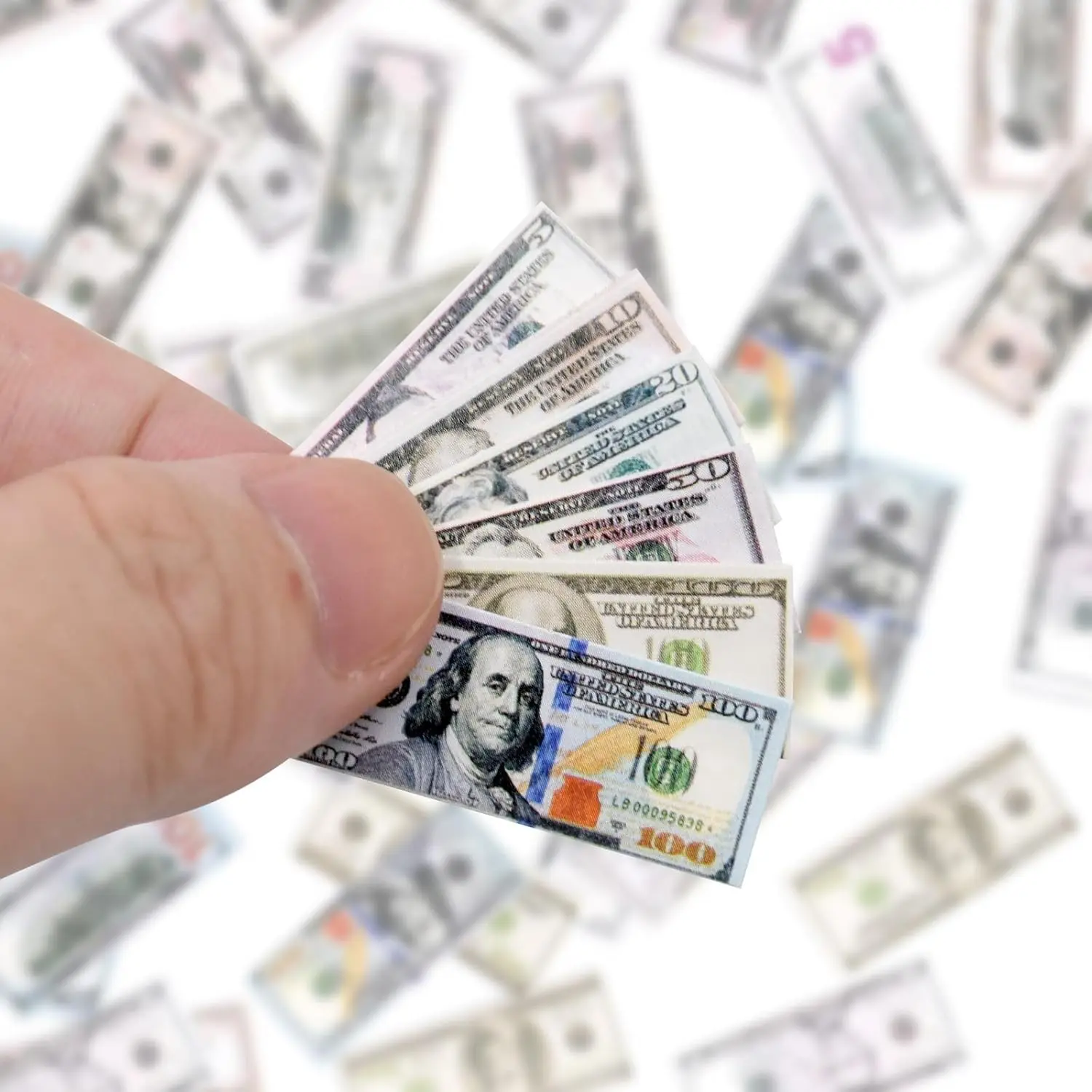 1:12 Scale Miniature Money Props, Micro Scene Decoration DIY for Craft Enthusiasts, Photography Creators, Miniature Scene Makers, Ornaments