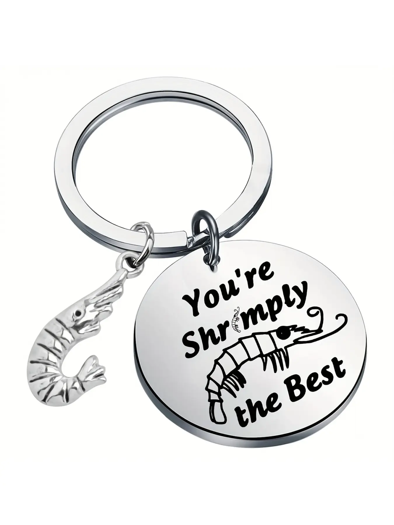 Keychain with Shrimp Design, a Gift for Shrimp Lovers, Shrimp-Themed Presents