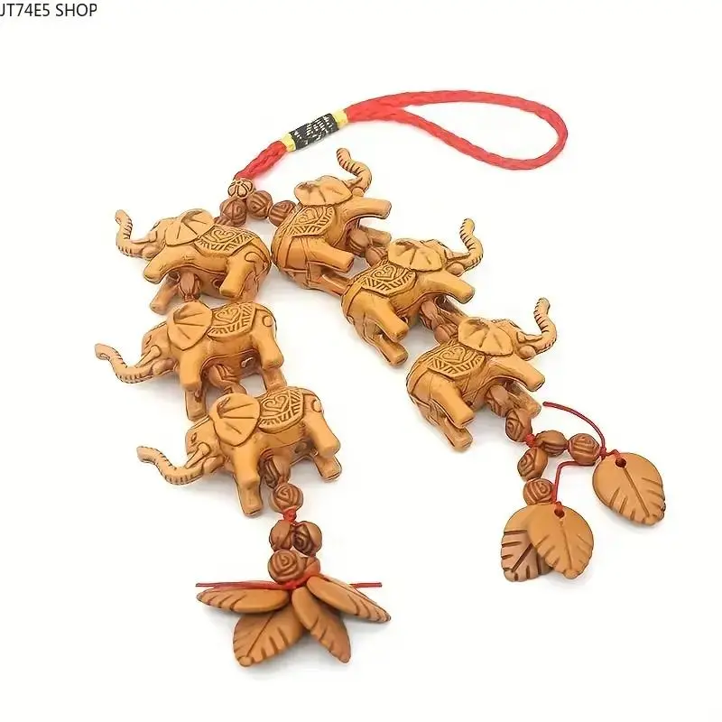 1pc Handmade Folk Elephant Keychain, 3D Lucky Animal Charm, Compact Hanging Decor for Automobile & Bags, Animals, Birthday, Smooth, Auto Hanging, Commemorative, Handmade Folk Craftsmanship, Folk Art
