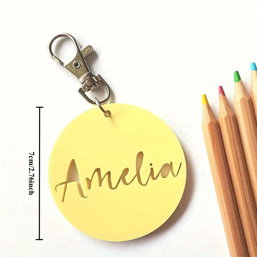 1 Custom Acrylic Name Keychain, Double Layer Backpack Personalized Letter Keyring, Cute Charm with Hardware, Ideal Choice for Halloween And Christmas Back to School Gifts