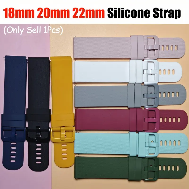 18mm 20mm 22mm Silicone Strap For Garmin Venu 3 Band Forerunner 265 255 245 165 Music Vivoactive 4 Bracelet Garmin Venu Sq 2 Plus Belt,replacement strap for Huawei/Amazfit/Xiaomi/Samsung strap accessories Smartwatch Replacement Straps