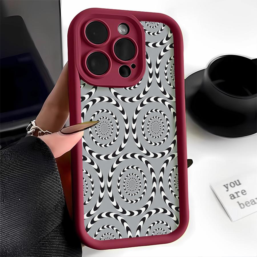 Phone Case: 1pc Optical Illusion Spiral Pattern Phone Case Suitable for Apple iPhone 17 E Air Pro ProMax iPhone16 15 14 Plus 13 12 Mini 11 X XS XR Antidrop Softshell Modern Fashion Can Be Given to Friends