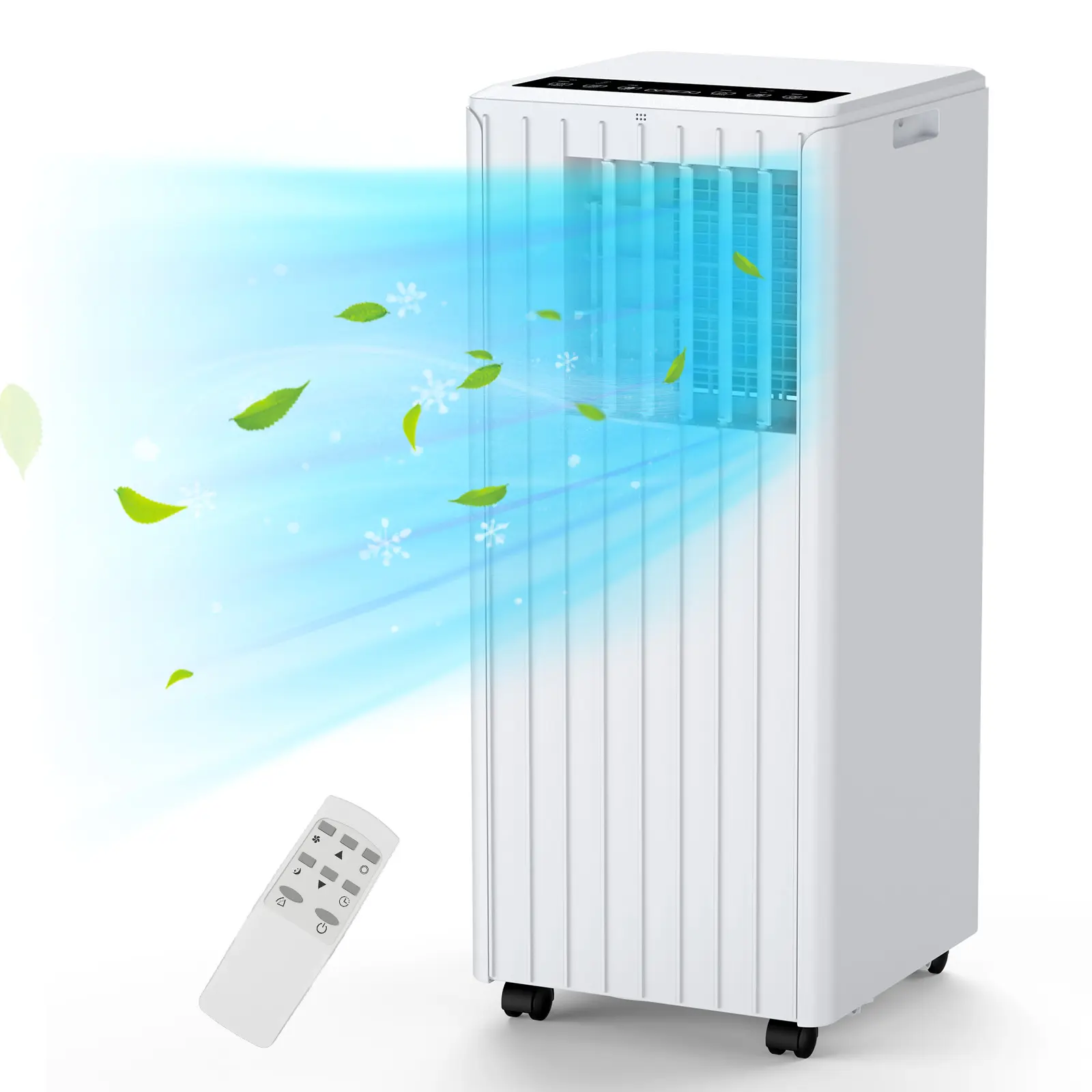 8000 BTU Portable Air Conditioner - 3-in-1 Efficient Space Cooling, Dehumidifier, Fan with Timer, Adjustable Window Slider Kit, Quiet Energy-Saving Operation, Easy Installation for Residential Bedroom, Office, Effortless Filter Care
