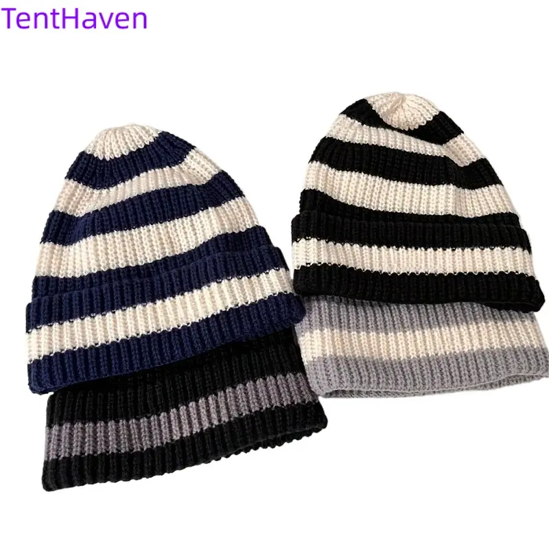 Women's Marled Knit Hat with Pompom & Ear Flaps, Plush Fleece Lined Warm Winter Beanie, Windproof Outdoor Gear for Hiking & Daily Outing, Roomy Size, Cold Resistance, Adults, Female, Cozy Warm, Built-In Ear Flaps, Cotton, Plush Thickened Inner Fleece