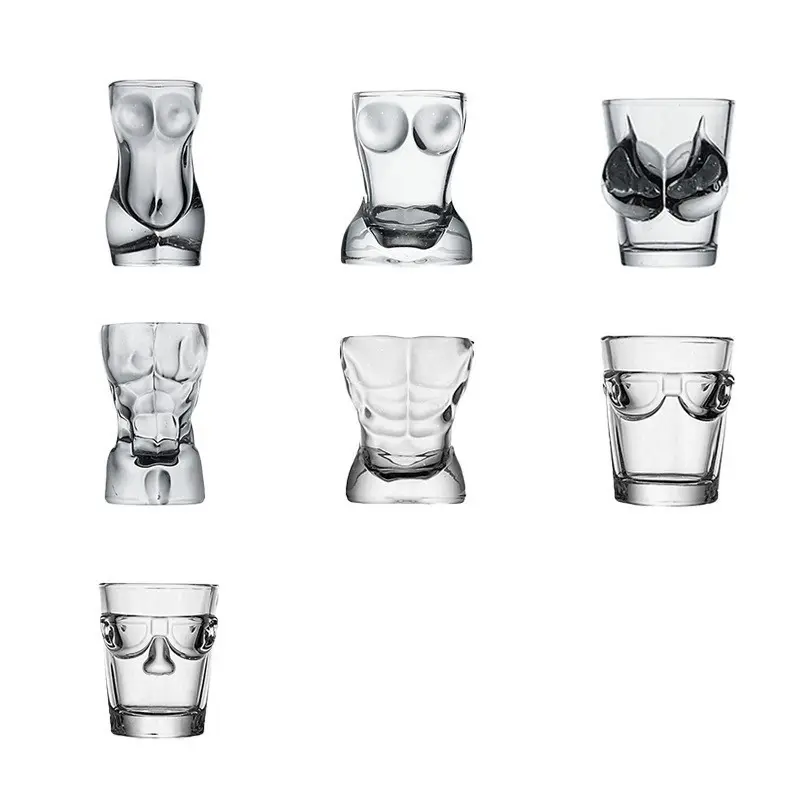 Novelty 3D Body Shaped Shot Glass, Funny Human Torso Glass Cups for Bachelorette Parties & Bars, Bachelorette Party Must-Have
