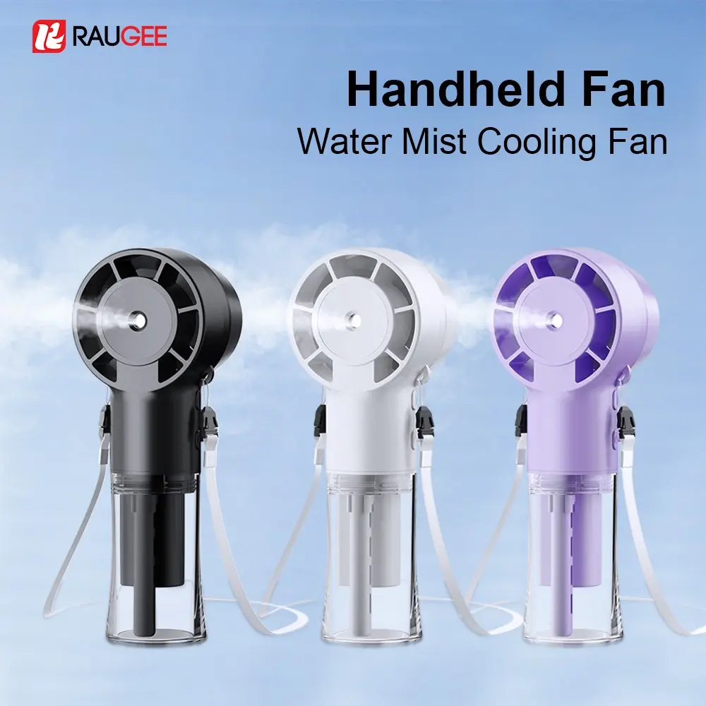 Portable Water Mist Fan USB Rechargeable for Outdoor Travel Handheld Misting Fan Humidifier Fan Small Personal Air Cooling Fan Mini Sprayer Fan