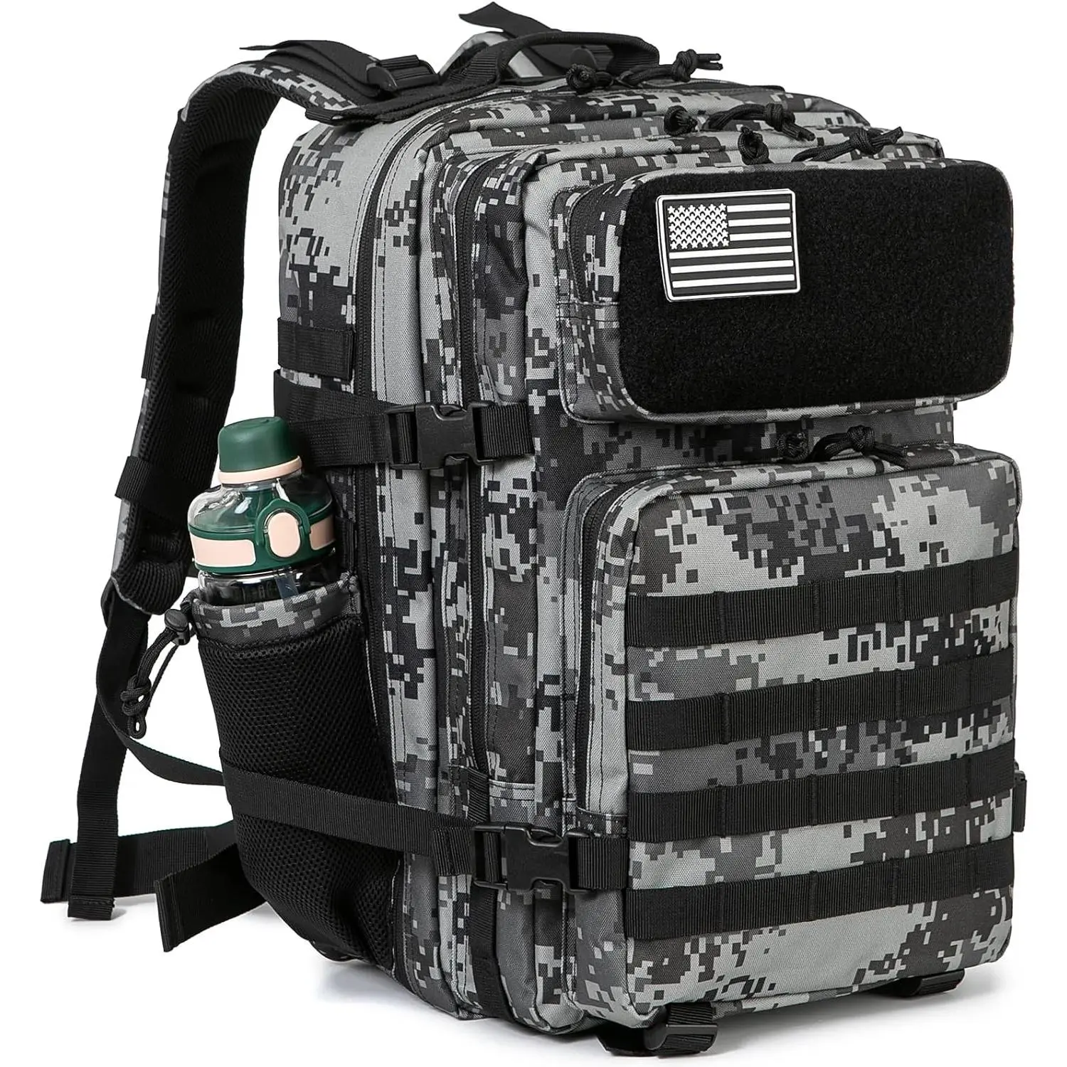 & 25L/45L Military Tactical Backpack For Men Molle Daypack 3 Day Bug Out Bag Hiking Rucksack With Bottle Holder