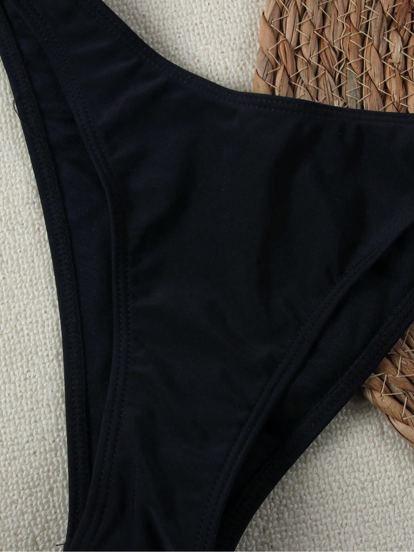 Two-piece Set Women's Bikini Set, Casual Fashion Chic Swim Top & Swim Bottom Swimsuit Set, Ladies Swimwear for Beach Holiday Vacation