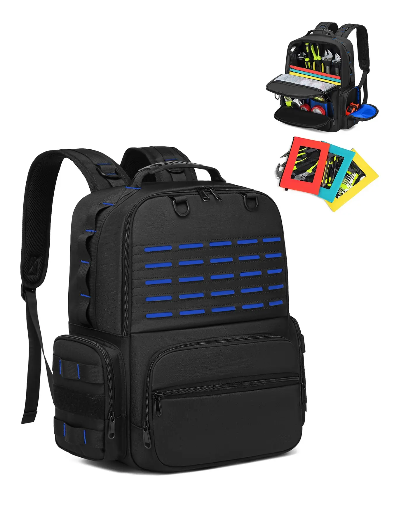 Large Capacity Durable Tool Backpack, Multi-Functional Storage Bag for Electricians, Woodworkers, Auto Mechanics, Versatile Tool Organizer