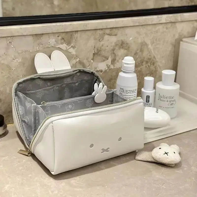 Kawaii Miffy Rabbit Cute Shape Hand Makeup Bag Multi-functional Portable Toiletry Storage Bag Christmas Toy Gift for Girls