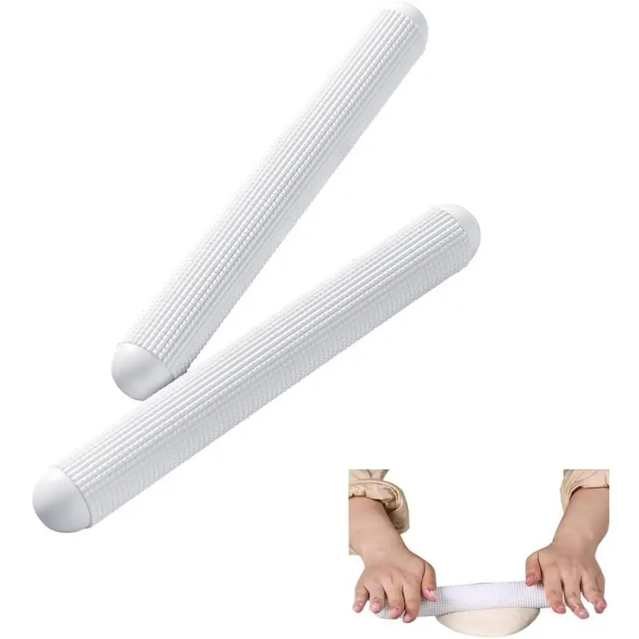 2 Pack Plastic Rolling Pin with Textured Design Non Stick Dough Roller Lightweight Rolling Pins for Baking Pizza Pies Pastry Cookies Bread Pan Loaf Cinnamon Rolls Buns Sourdough Cake Fondant