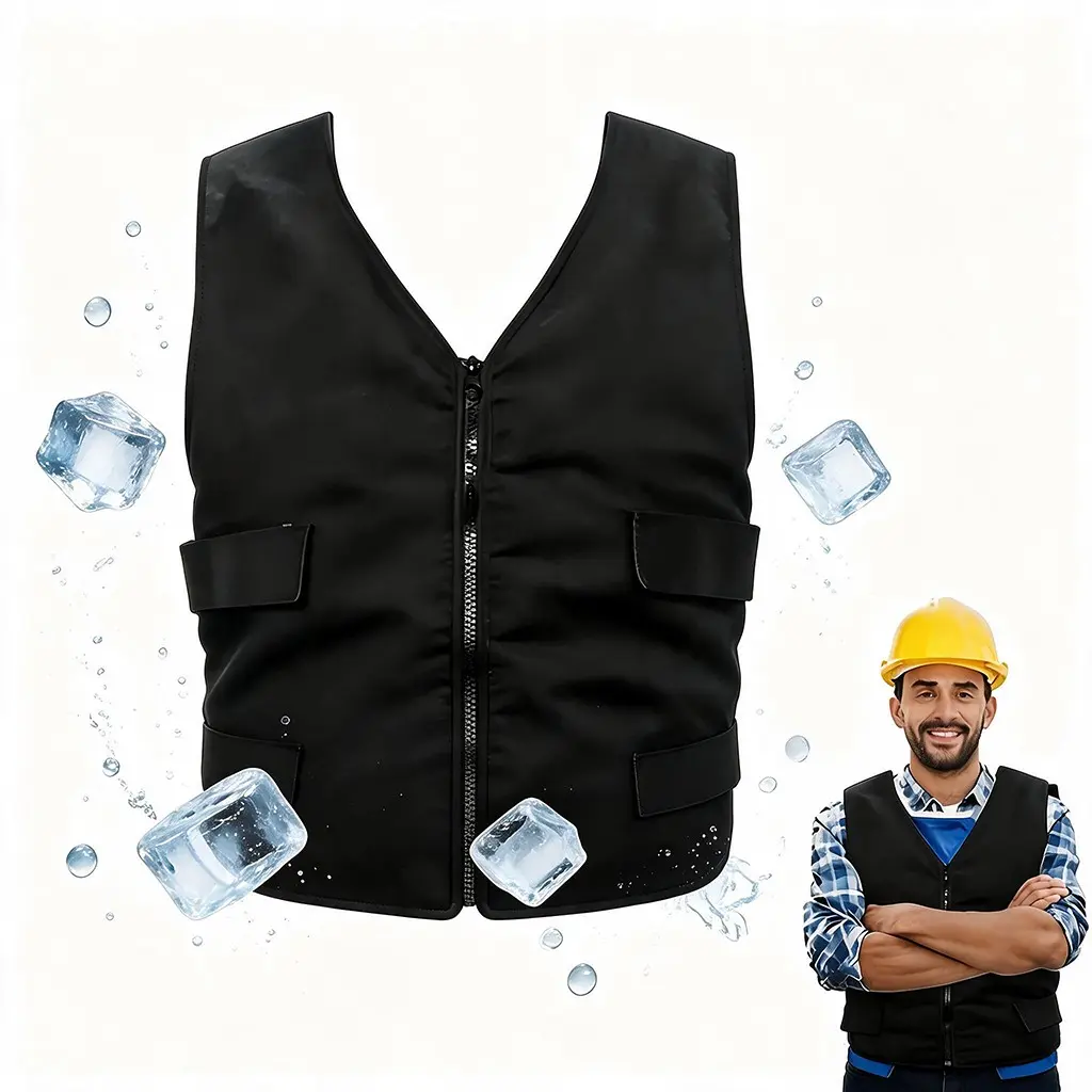 Adjustable Summer Running Cooling Vest for Men & Women, Lightweight Design with Zipper, Ideal for Outdoor Activities, Sports Activewear Vest