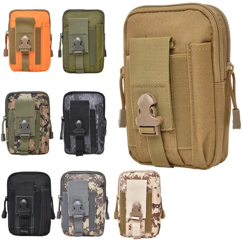 Tactical Molle Waist Pack - 600D Nylon Lightweight Outdoor Pouch with Multi-Compartment, Waist Slip Pocket, Phone Pocket for EDC, Hiking Accessories, Backpacking Gear