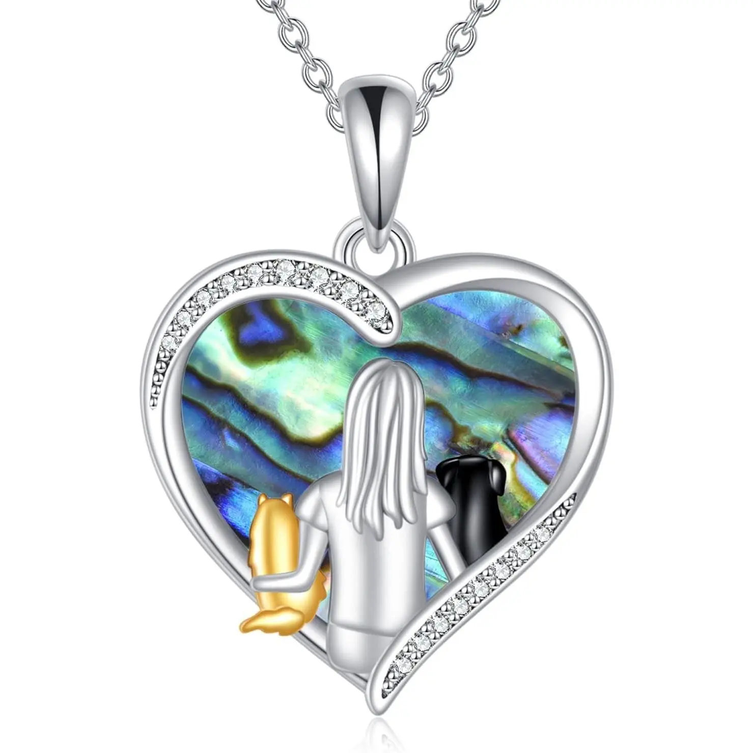 Sterling Silver Animal Pendant Necklace Multiple Designs Cat Dog Phoenix Eagle Whale Shark Puffin Starfish Chicken Butterfly Owl Bee Frog Seahorse Jewelry Gift for Women