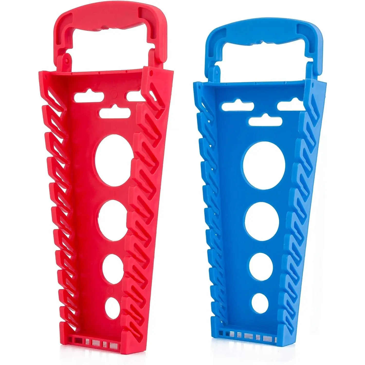 2- Wrench Organizers, 22-Slot | SAE (1/4"-7/8"), Metric (8mm-19mm), Folding Handle, Carrying or