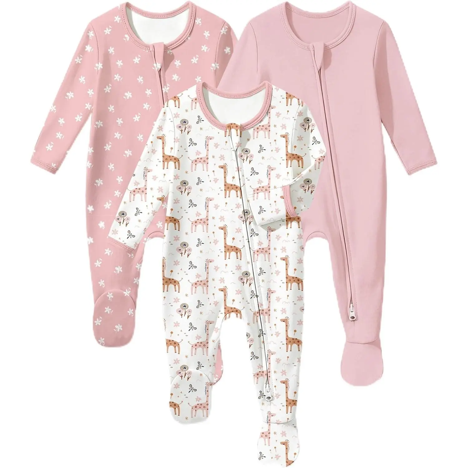 Baby Sleepers 100% Organic Cotton Footed Pajamas for Newborn Boys Girls 0-3 3-6 6-9 MonthsGift