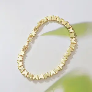 Gold Butterfly Bracelet For Women Cute Y2K Aesthetic Tennis Bracelets Charmed Link Chain Jewelry Delicate Summer Birthday Gifts