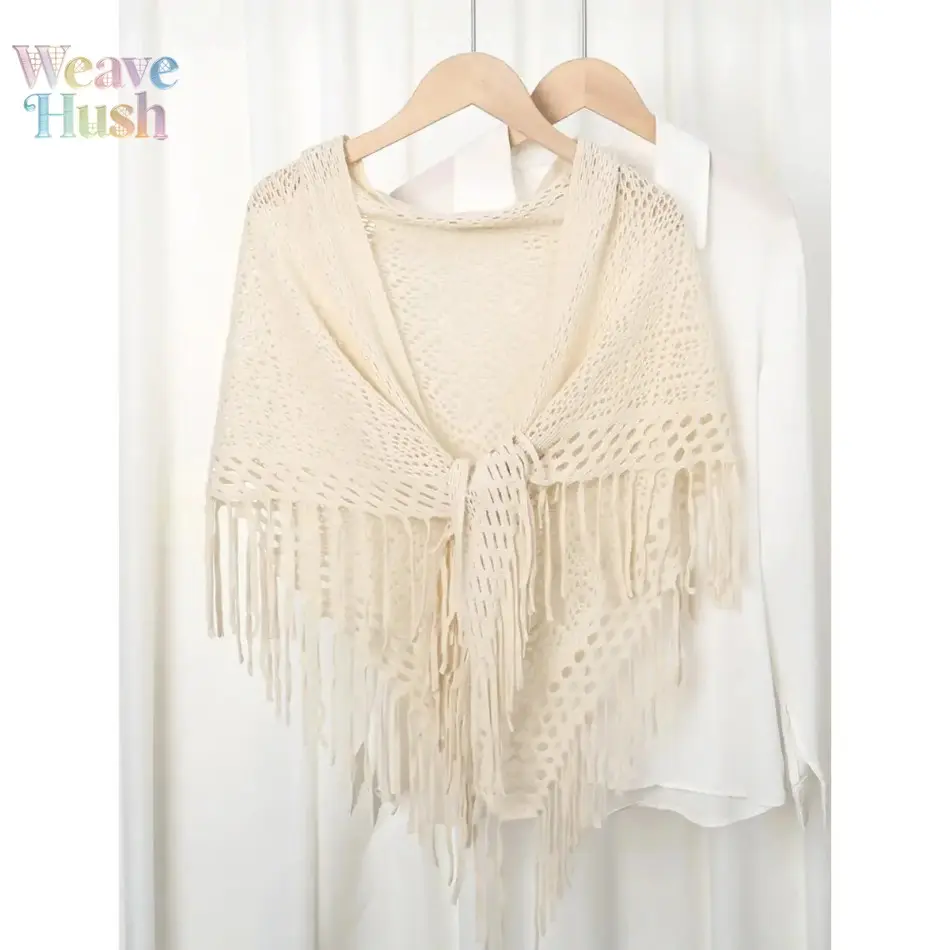 Women's Tencel Knit Triangle Shawl - All Seasons Boho Sports & Outdoor Layering Essential, Plain Soft Breathable Lightweight Wrap Accessory for Daily & Vacation Outfits