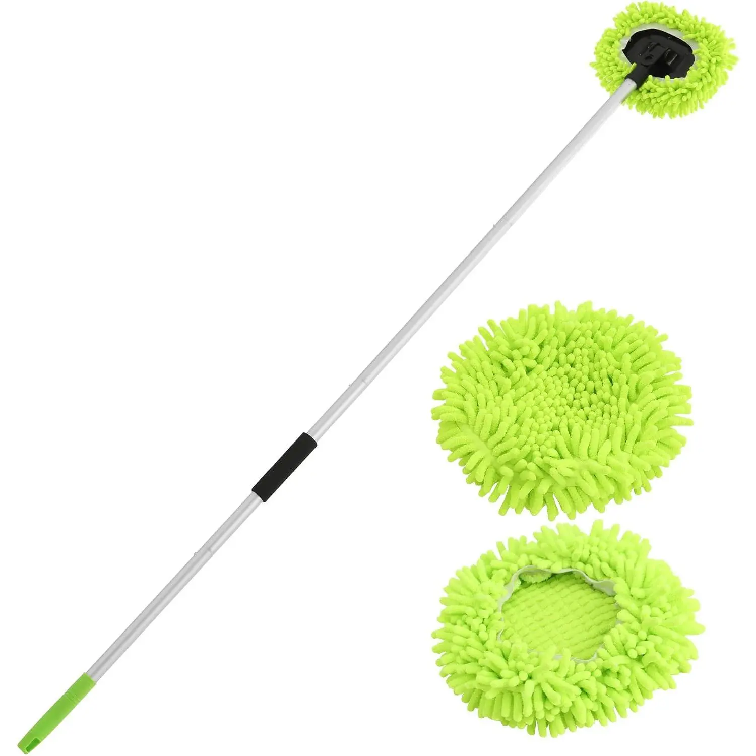 Wash Brush Kit Chenille Microfiber  Wash Mop Mitt 60" | Long Handle Scratch-Free for  Cleaning Brush Care  RV SUV Boat Windshield Window with 1