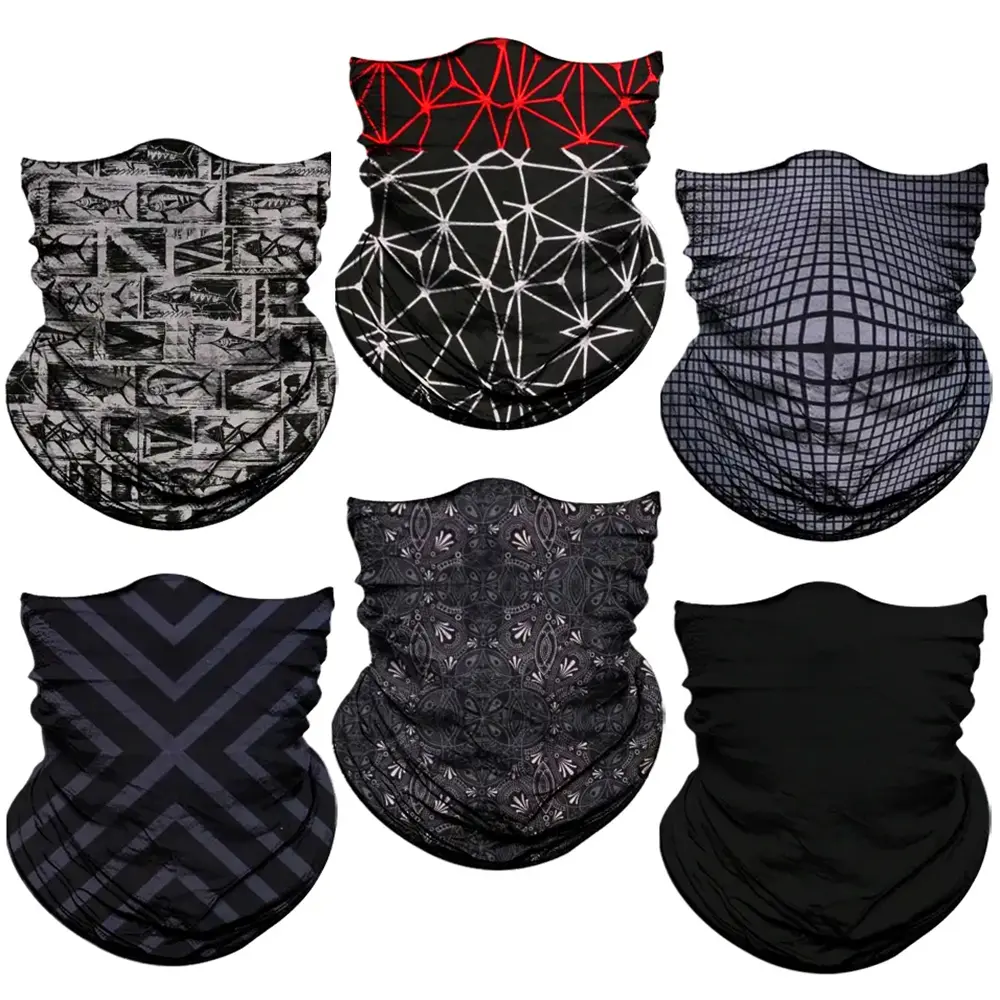 Venswell Fashionable Street Style in Black Neck Gaiter Face Mask For Men Women,Seamless Bandana Rave Face Cover Scarf Mask,Balaclava,Headband, Head Wrap,Headwear,Ideal for outdoor camping, running, cycling, motorcycling, tennis, golf, and fishing