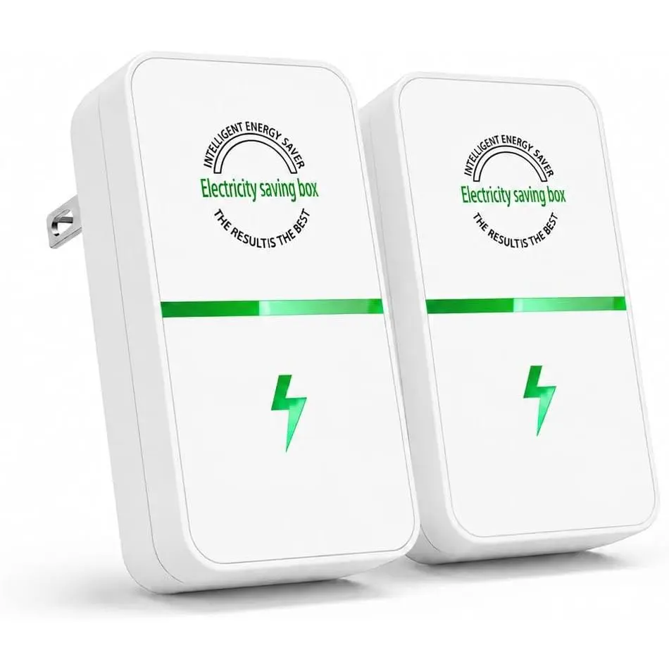 2 Piece Sets Wall Plug Voltage Stabilizer, Compact ABS Shell Surge Protector for Household Use, US Standard Outlet Power Conditioner with Circuit Protect, 90V–250V Input