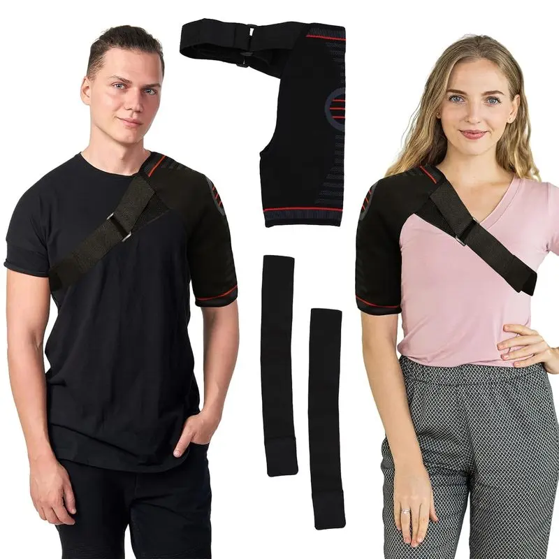Outdoor sports Adjustable Shoulder Brace for Women & Men,Shoulder Pain Relief & Sports Protection,Rotator Cuff Compression Sleeve With replacement straps -One Size Fits Most (Black)