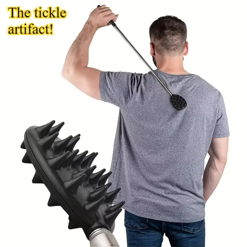 Adjustable Cactus Back Scratcher, PVC Body Care Itch Relief Stick, Portable Lightweight Single Hand Operation, Ideal for Couch Bed Travel Camping