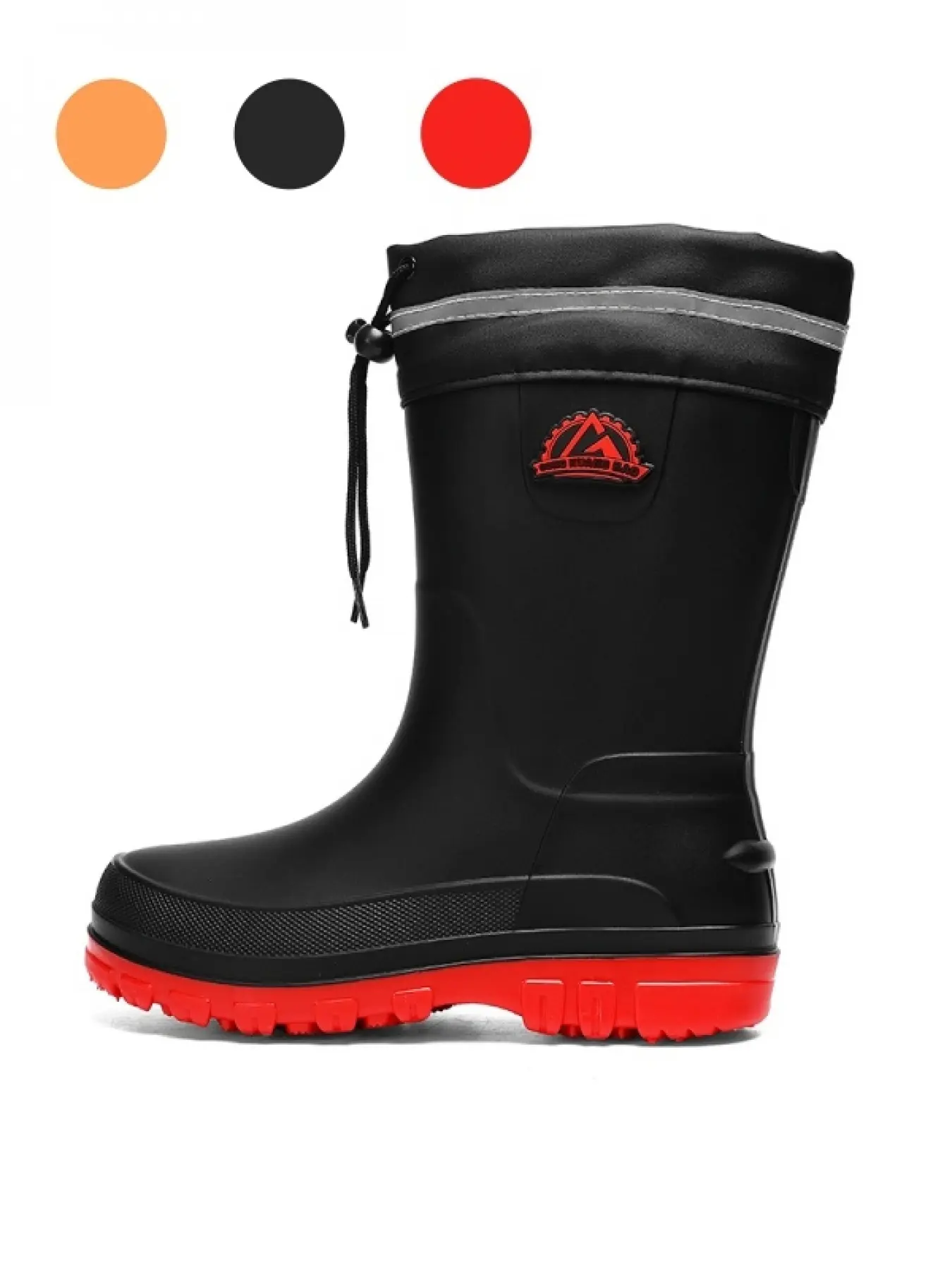 Men's Reflective Waterproof Rain Boots, Anti-Slip Mid-Calf Sneakers, Durable Rubber, Sporty Style, All Seasons, Farming, Fishing, Commuting, Waterproof Outdoor Footwear