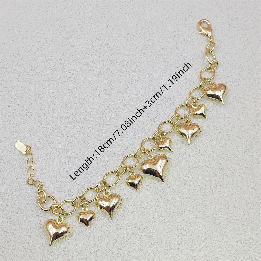 14K Gold Plated Brass Star & Heart Beaded Bracelet for Women, Vintage Boho Aesthetic Design, Multi-Wear Chain Bracelet & Choker, Anti-Tarnish & Dainty for Daily Wear & Casual Outfits