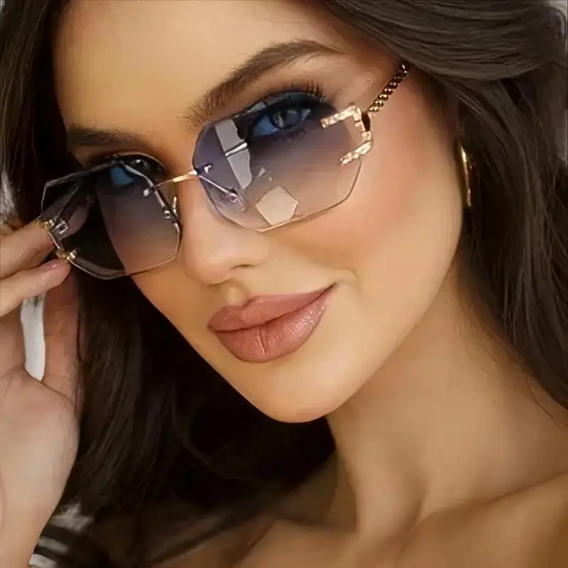 TikTok Viral Rimless Sunglasses  The Chic Minimalist Shades That Make Any Outfit Look Expensive