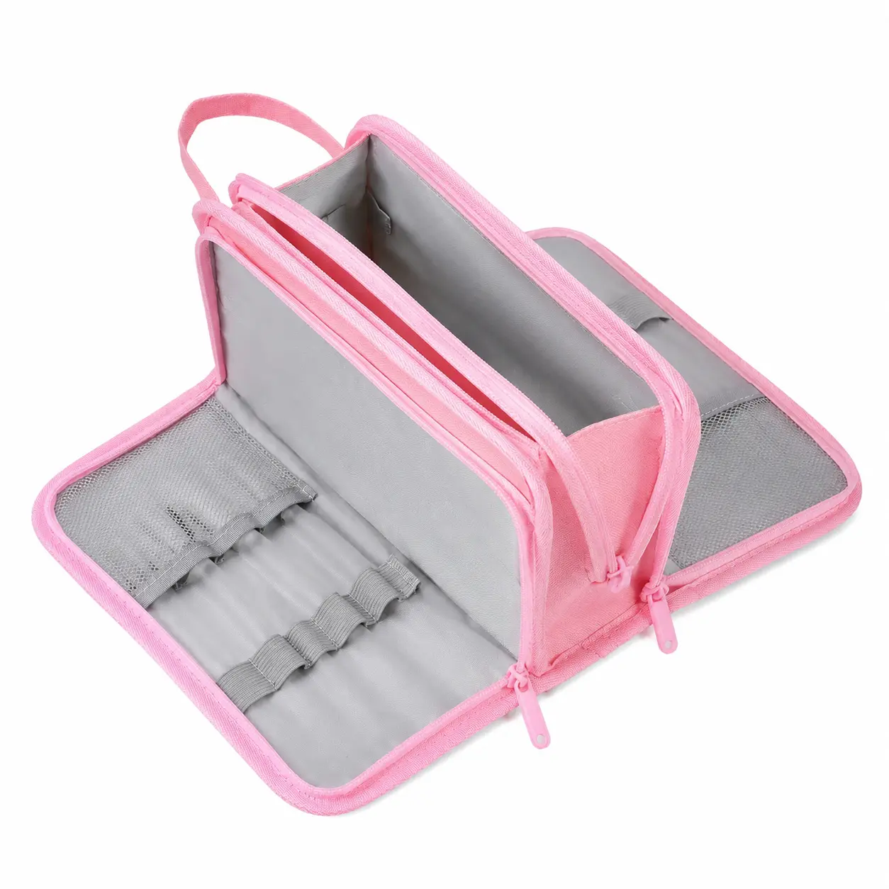 Large-Capacity Double-Layer Pencil Pouch for Middle School Students - Durable Fabric Organizer with Multiple Compartments, Multiple Slots, Smooth-Zip Closure, Lightweight Design for Pens, Pencils, Erasers, Small School Supplies