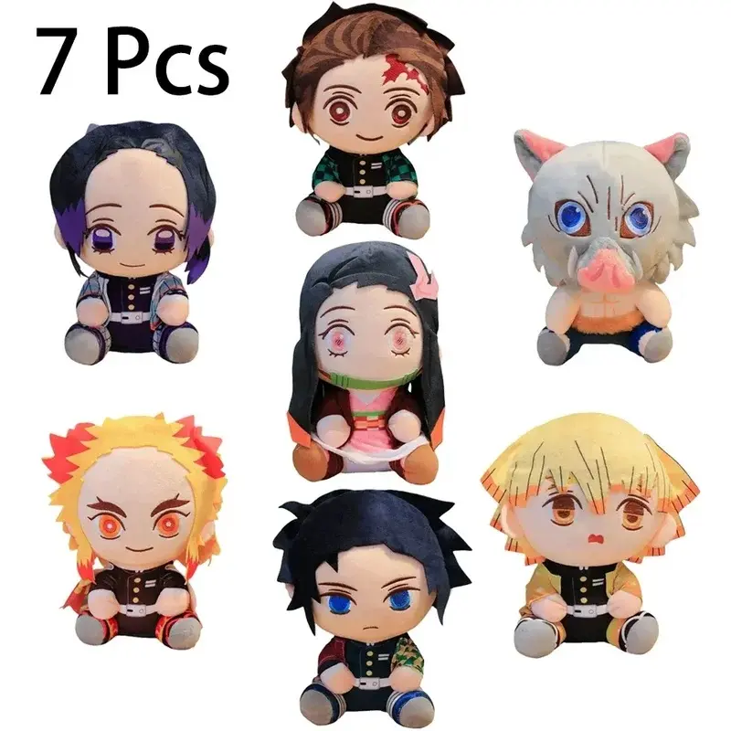 @20cm Hot Japan  Slayer Plush Dolls Lovely Anime Kimetsu No Yaiba Kamado Tanjirou Nezuko Zenitsu Kyoujurou Toys Kids Gifts