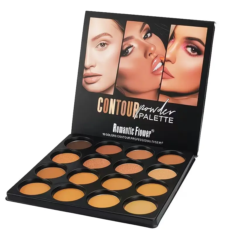16 Color Foundation Palette, 12 Contour Shades & 4 Highlighter Blushes, Bronzer, Long-Lasting Matte Finish, Flawless Natural Makeup Set