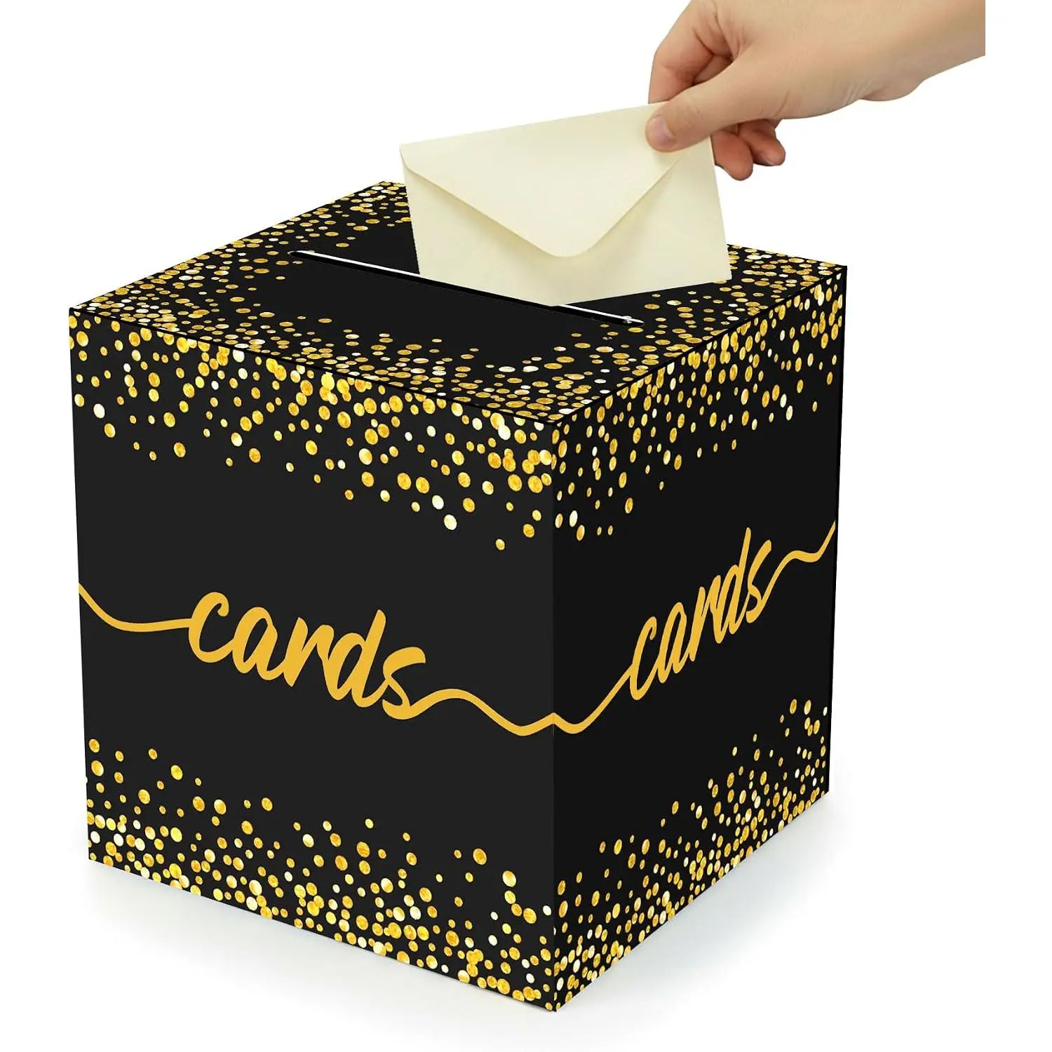 Graduation Card Box, Black   Card Box for Party, 9" Wedding Grad Cards Boxes   Envelope Boxes for 2026 Graduation Birthday  Bridal Shower Anniversary Party Decorations Supplies