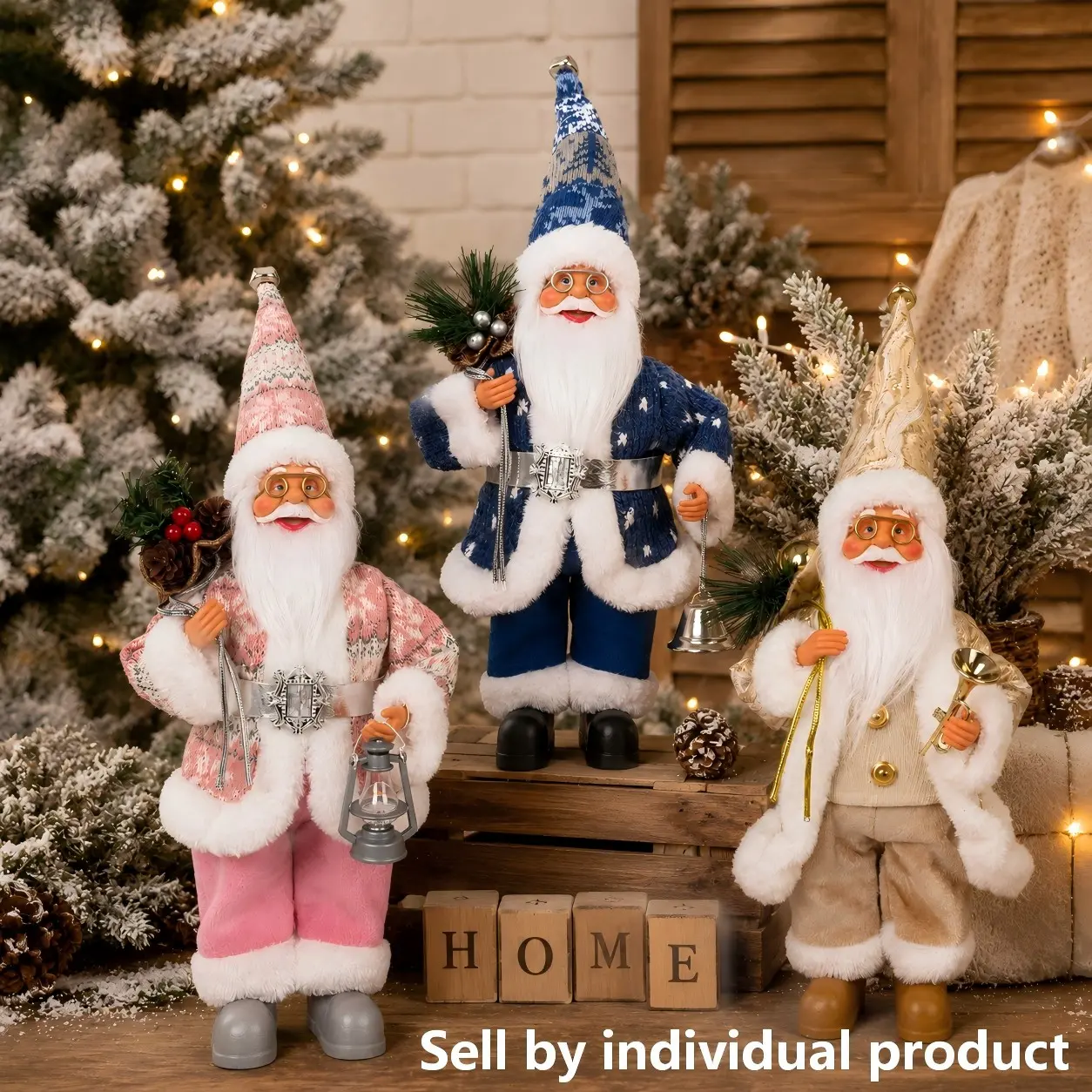 2026 Christmas Decorative Ornaments, Santa Claus Standing and Sitting Figurines, Family Christmas Ornaments, Home Party Decoration, New Year Gift, Holiday Dolls