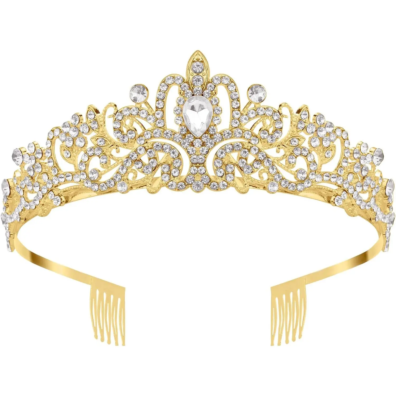 Crown for Women, Metal Tiara Headband, Rhinestone , Birthday Wedding Prom,  Princess Accessories, Golden  Headpiece Gifts