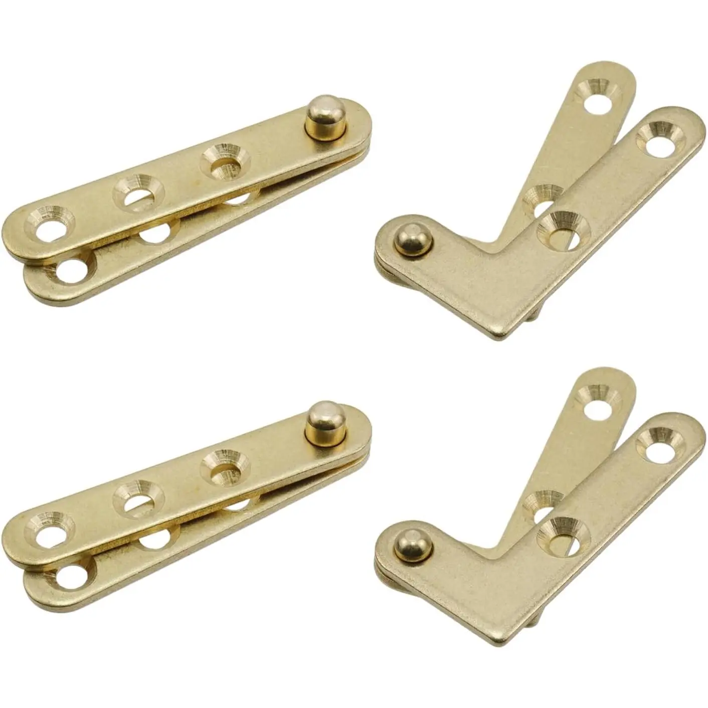 Door Pivo Hinges Cabine Roaing Hinge Door Fiing Brass Pivo Drawer Hinge (Including 2 count L-Shaped and 2 count Sraigh Hinges)