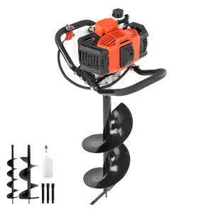 VEVOR Gas Powered Post Hole Digger, 52cc Post Hole Auger with 6" 10" Bits, 3 Extension Rods, 1450W Heavy-Duty Earth Auger for Fence Posts, Deck/ Pergola Posts, Plant/ Tree Planting, EPA Listed