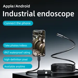 Endoscope Camera with 8 Adjustable LED Lights, Snake-Style Camera, Ip67 Waterproof, Compatible with iOS and Android