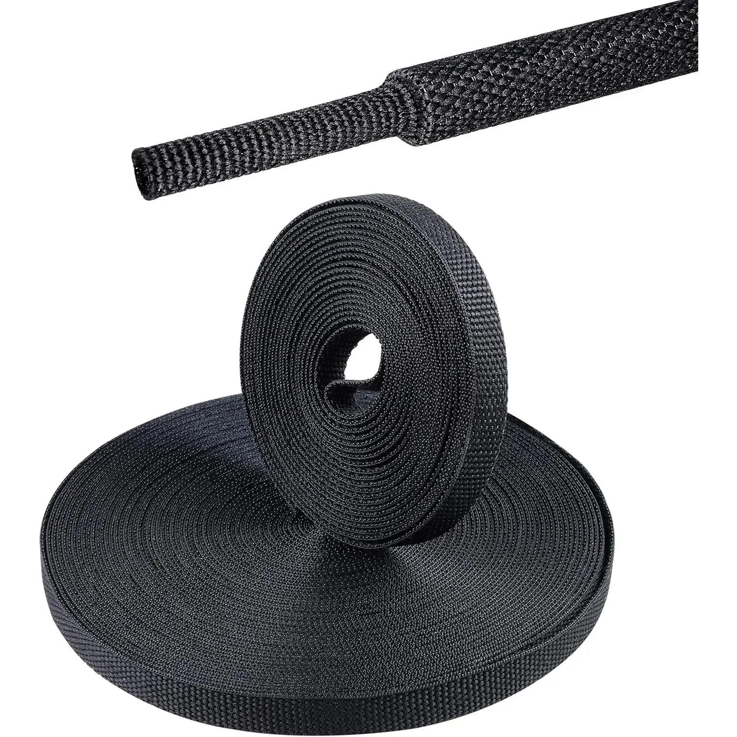 2 in 1 Heat Shrink Braided Sleeving Fabric Tubing - Automotive & Motorcycle Car Body Repair Tool, Hose/Cable Wrap for Irregular Shapes, Wire Protector (1/4"(6mm), 22FT), Protects Wires