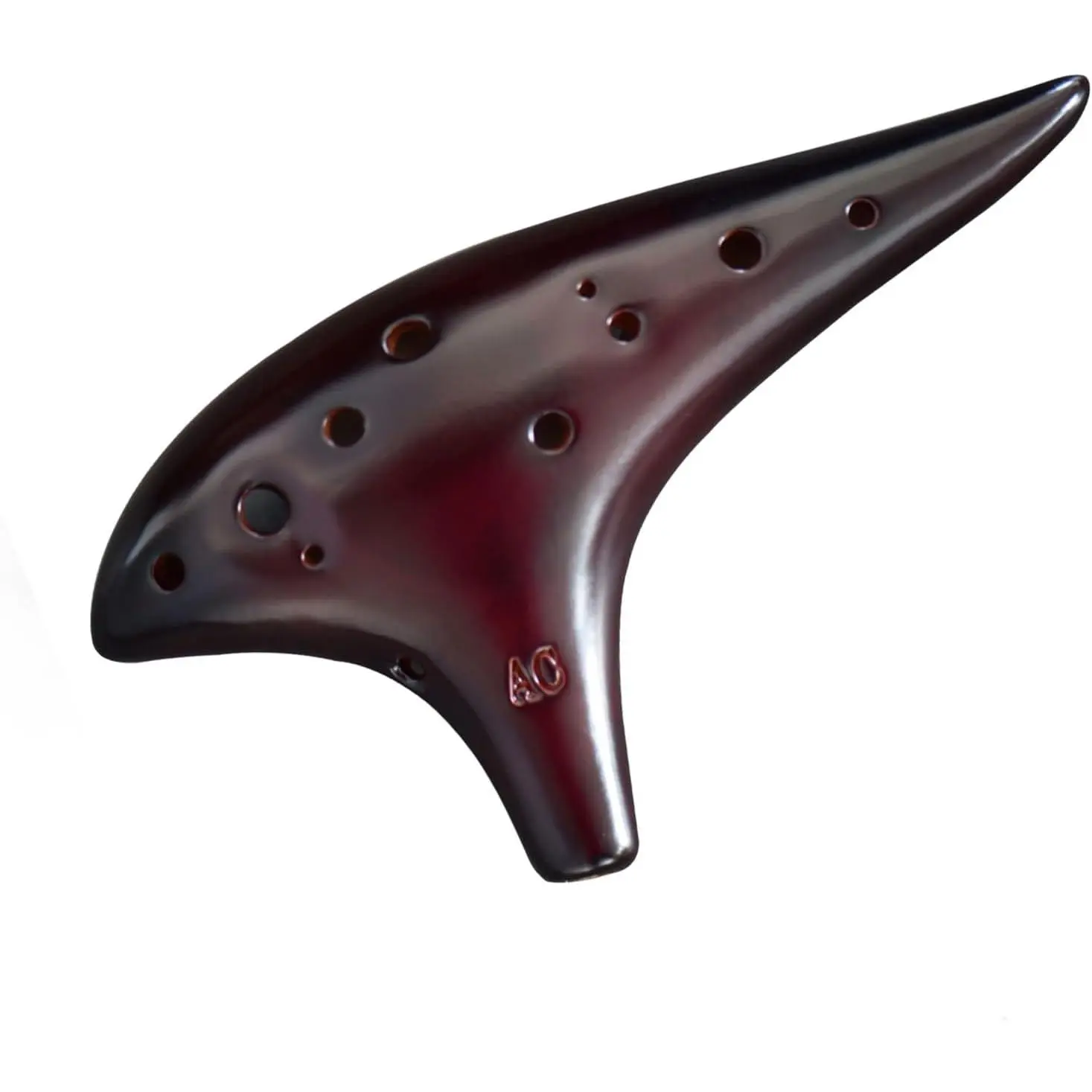 " Notes" 12 Hole Sweet  Ocarina Graceful Shape Pottery Ocarina in Alto C (Smoked Coffee)