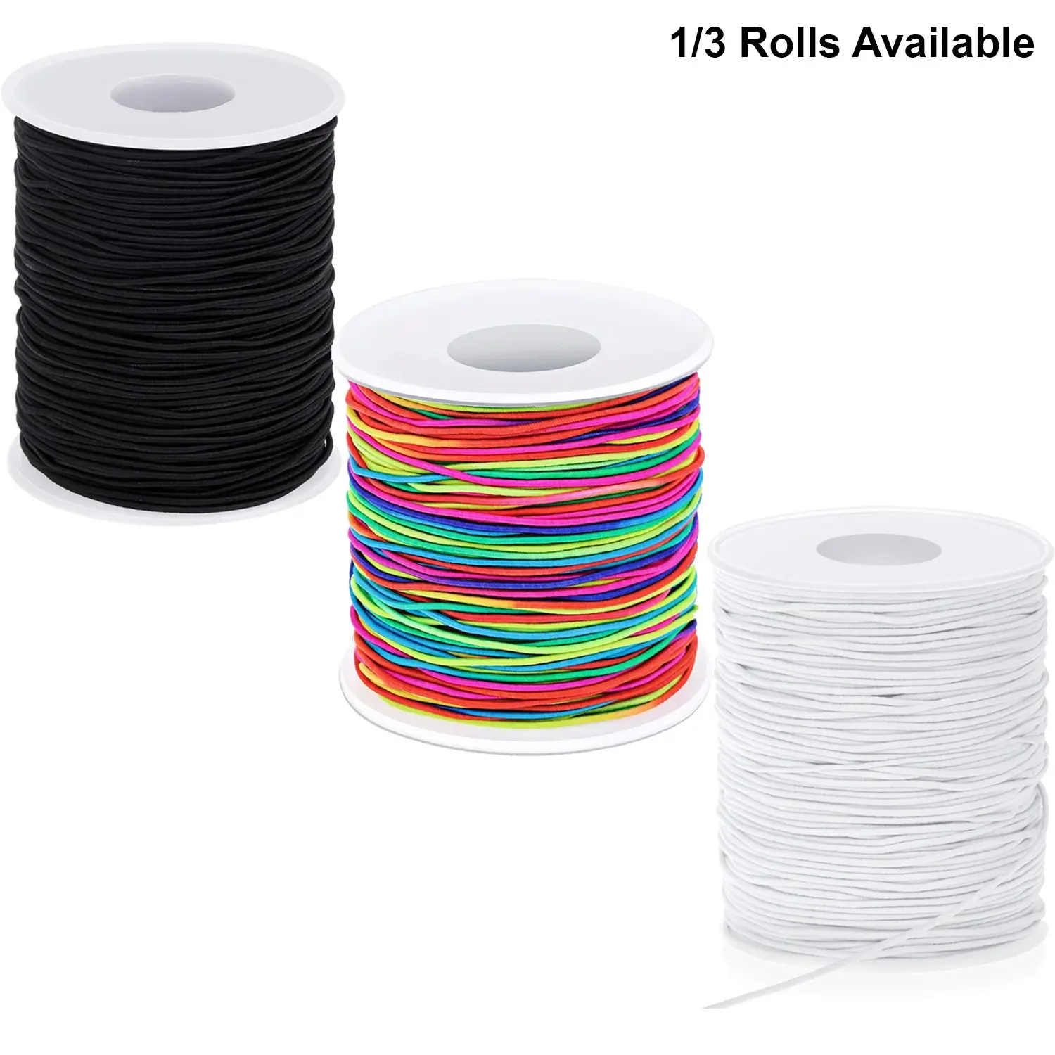 1/3 Rolls 50m 1mm Stretchy Bracelet String, Strong Elastic Cord for Jewelry Making, Beading, Bracelets and Necklaces, Ideal for Craft Projects, Jewelry Making Supplies
