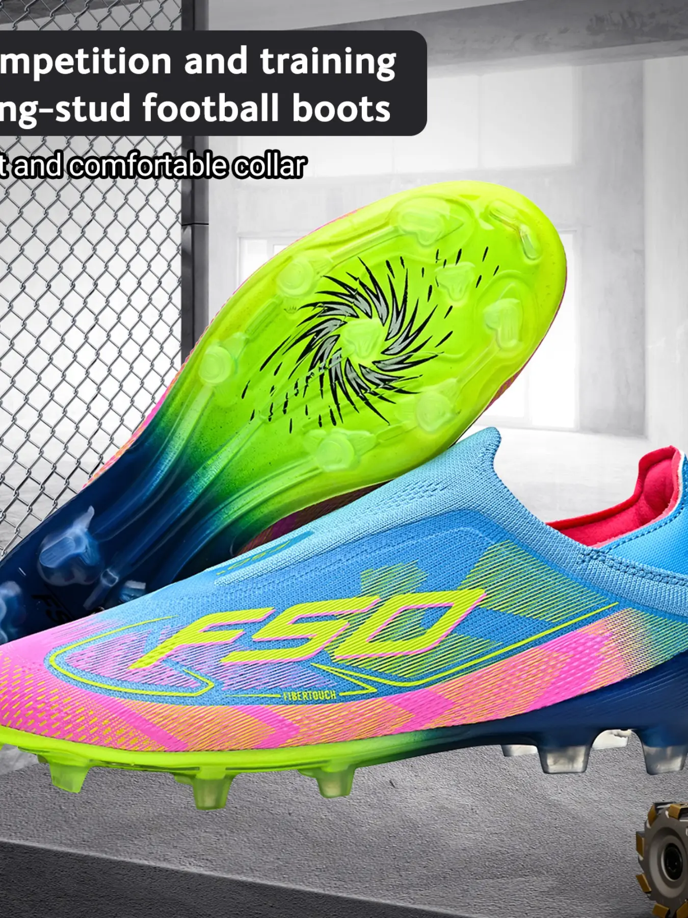 New Breathable Soccer Shoes Fg/ag Long Studs for Artificial Grass, All-Season Anti-Slip Sports Shoes, Durable Outdoor Indoor Footwear