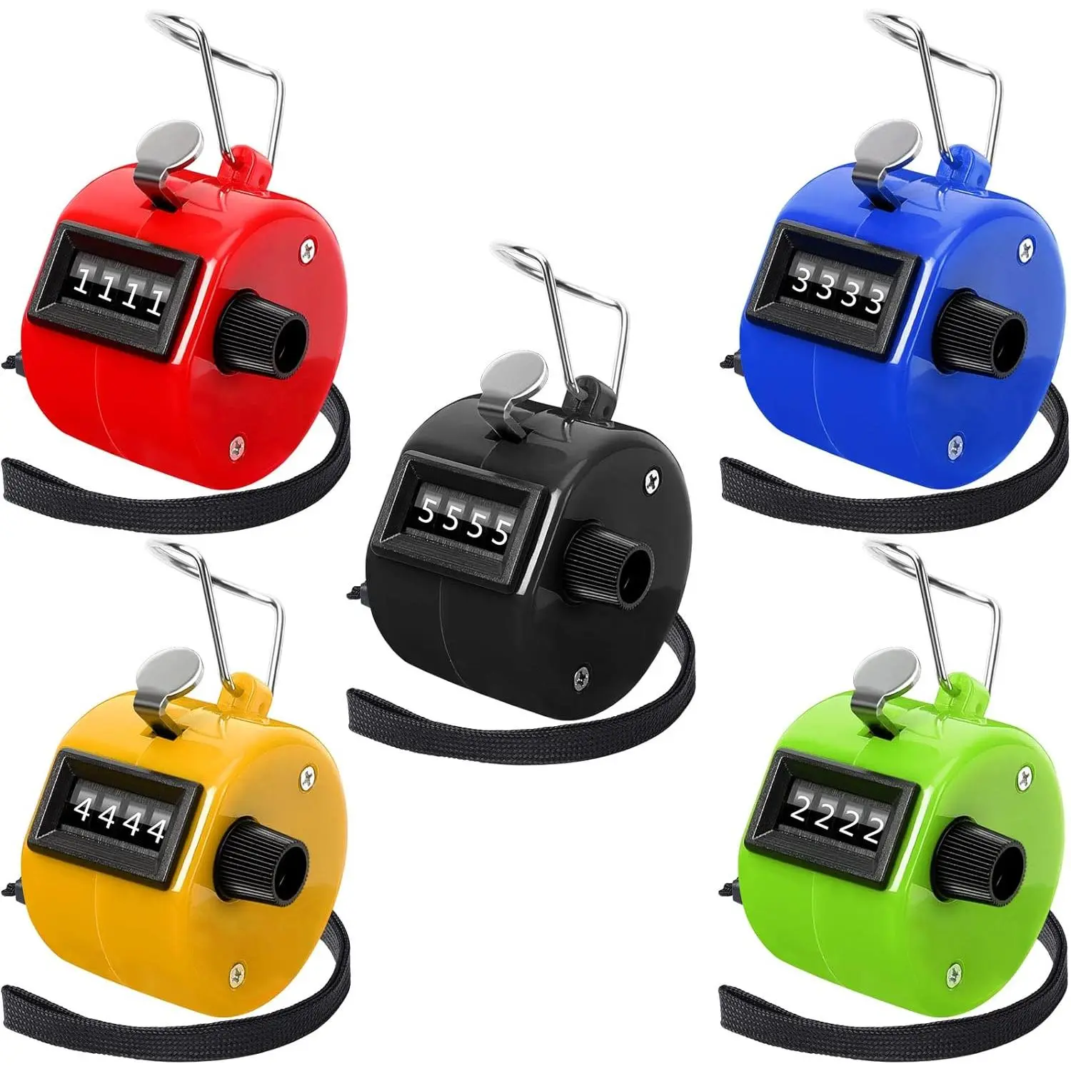 Handheld ABS Plastic Compact Mechanical Clicker Counter, 4-Digital Manual Counting Tool for School Events, Golf Sports, Unisex