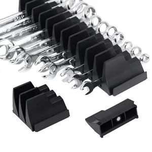 42-Tool Magnetic Wrench Organizer, Tool Box Organizer, Wrench Holder  Tool Drawer Storage - Wrench Rack with Metric & SAE Label. Gift  Father, Brother and Boyfriend (Black)