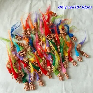 10/30pcs Two-Tone Long Hair Ugly Dolls Plastic Figurines, Small Sculpture Decorations, Ornaments, Collectible Ornament, Easter Birthday Halloween Christmas Gifts